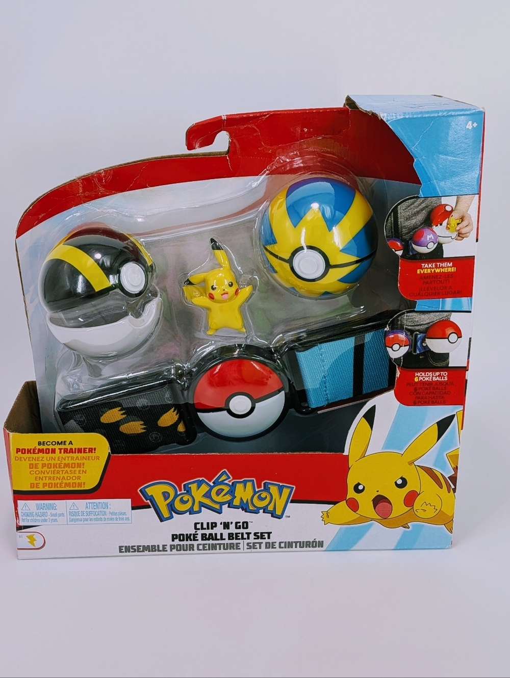 Pokémon Clip 'N' Go Poké Ball Belt Set Black, Yellow (Damaged Box)